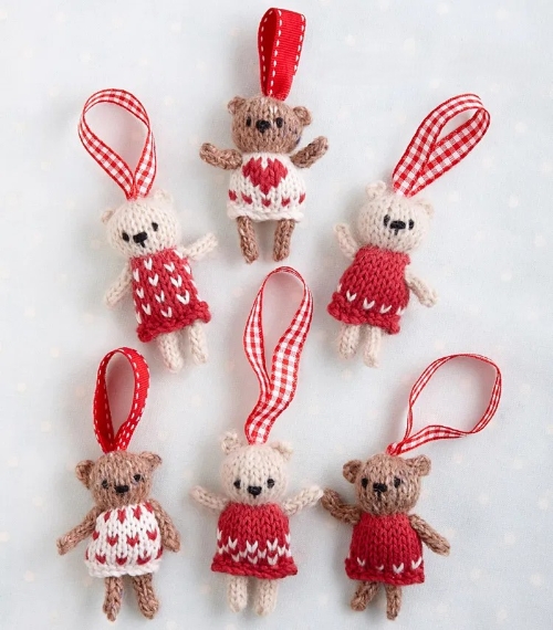 Knit Bear Christmas Tree Decoration