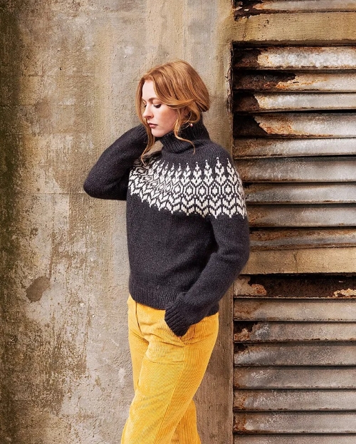 Stylish Rounded Nordic Yoke Sweater