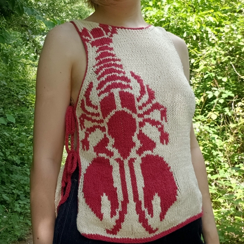 Knitted Lobster Patterned Sleeveless Top