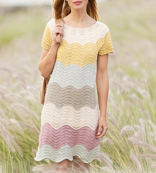 dress with stripes and wave pattern