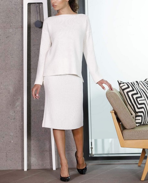 knitted Sweater-and-skirt combo