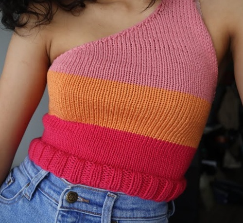 Knitted One Shoulder Top Free Patterns
