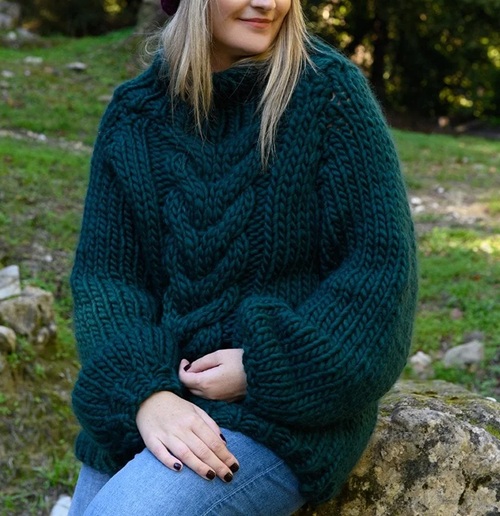 Oversized chunky knit jumper free pattern knit knit
