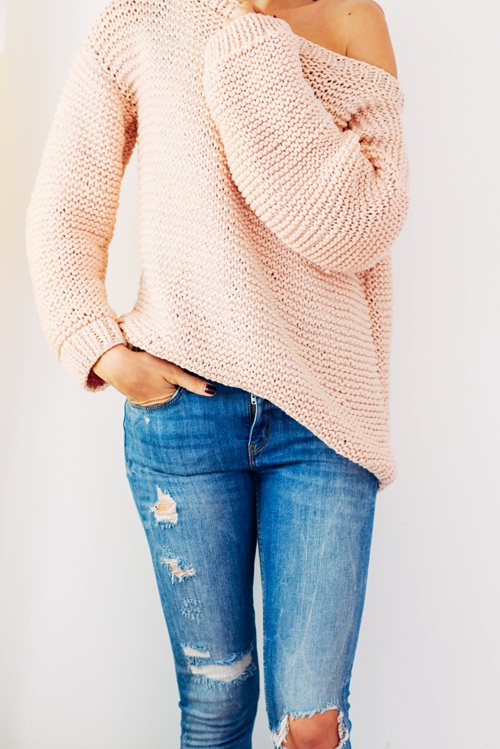 Oversized chunky knit jumper free pattern