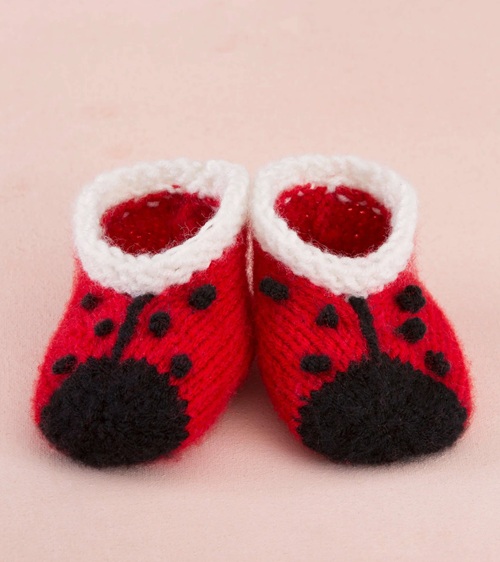 ladybug Knitted Baby Booties Free Patterns