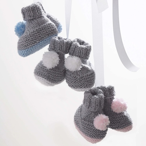 Pompom Booties Pattern