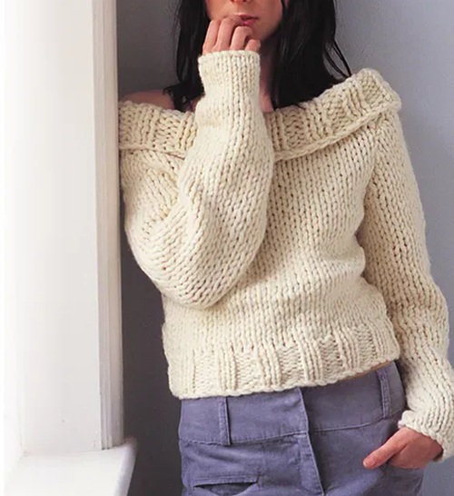 Oversized chunky knit jumper pattern