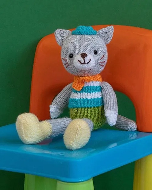 Cat with orange scarf