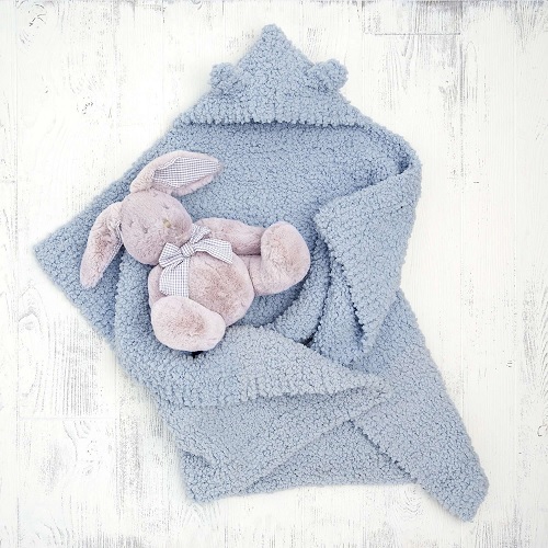 Cute Knit Hooded Baby Blanket 