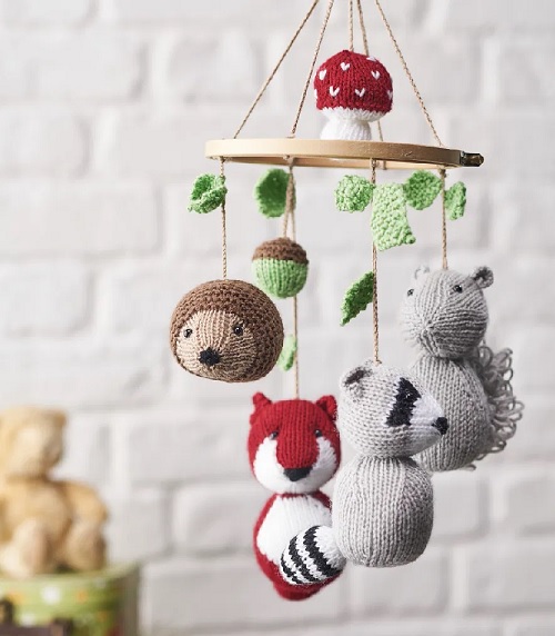 Knitted animal mobile free patterns 1