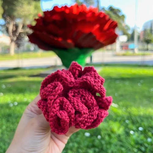 Knitted flower free patterns 6