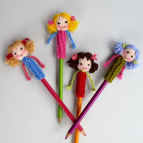 Knitted pencil toppers free patterns