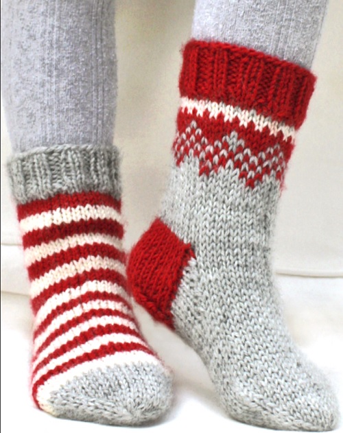 knitted christmas socks