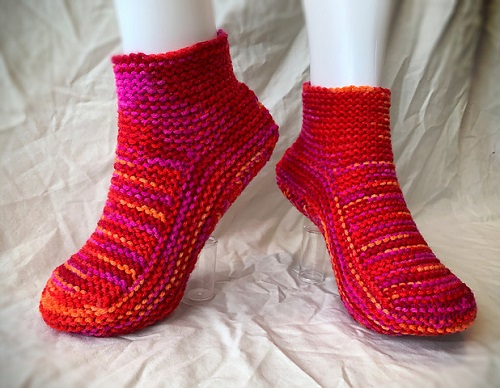 DIY knitted ladies slippers 4