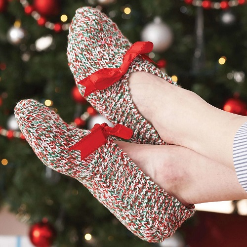 Free knitted ladies slippers 3