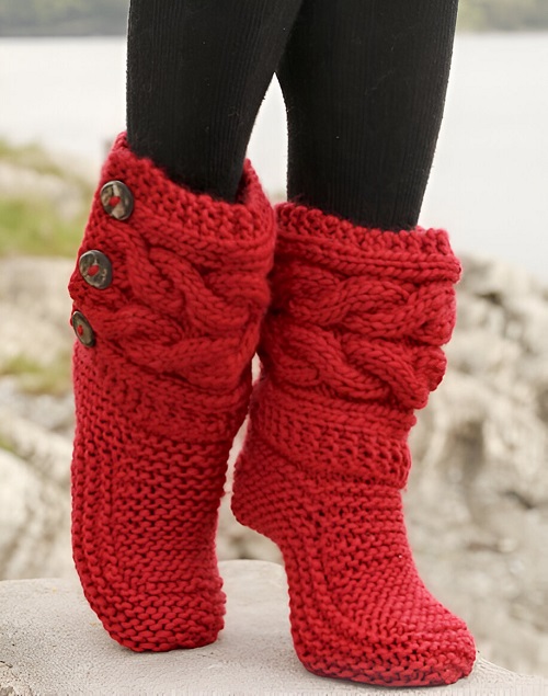 knitted ladies slippers tutorial 2