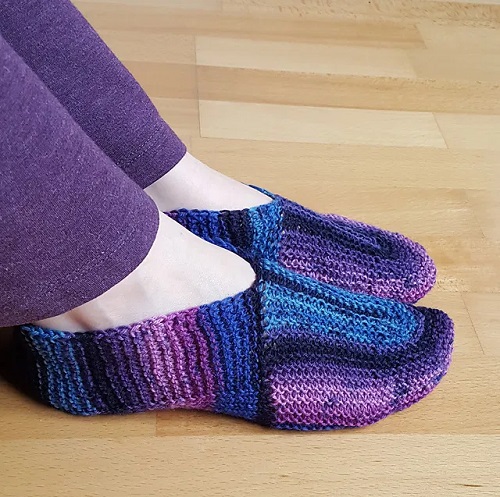 knitted ladies slippers tutorial 3