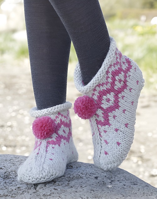 knitted ladies slippers tutorial 4