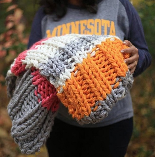 Knitted chunky blanket 2