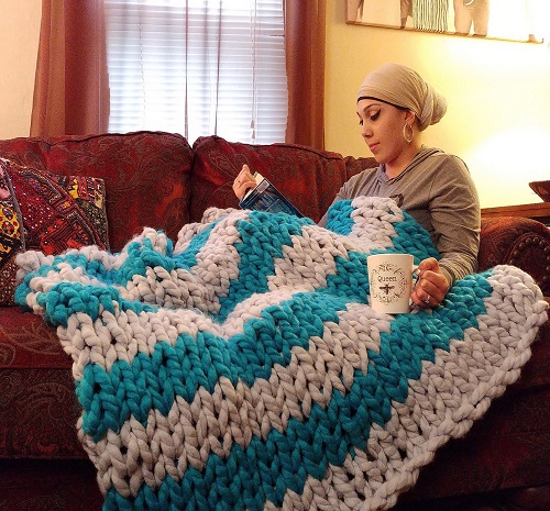 Knitted chunky blanket free patterns 2