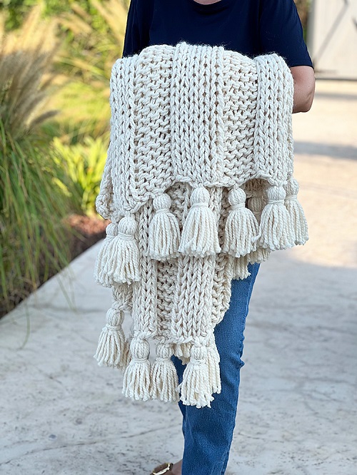 Knitted chunky blanket free patterns 4