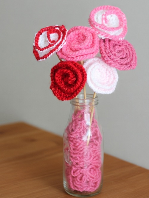 Knitted Rose Pattern with Free Printable Instructions