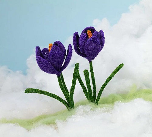 Knitted crocus 5