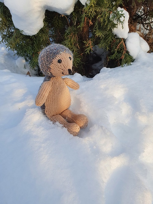 Knitted hedgehog toy 3