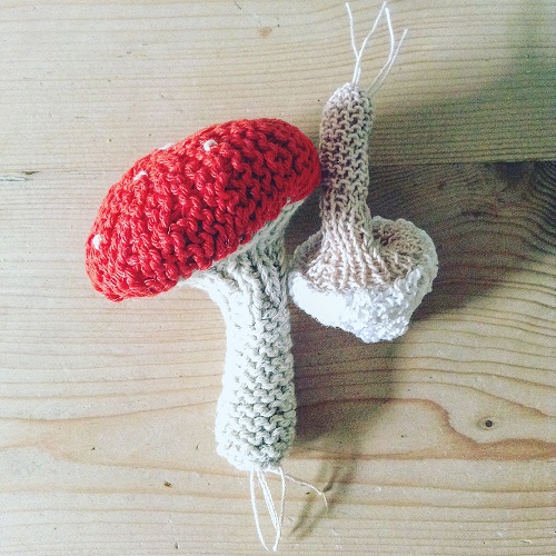 knitted Toadstool mushroom 1