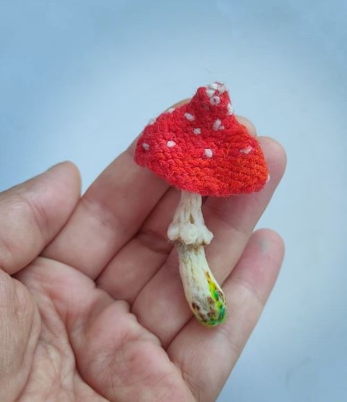 knitted Toadstool mushroom 7