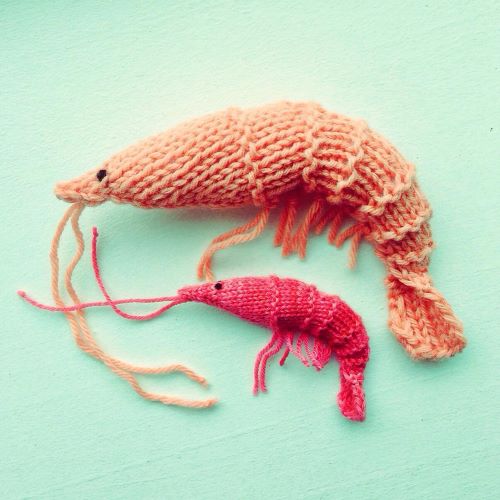 Knitted toy shrimp 1