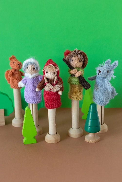 Pocket puppet doll knitting