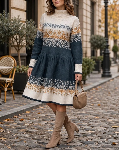 Knitted Floral dress 5