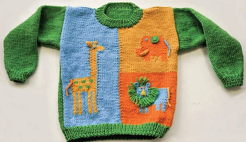 Knitting Animal Baby Sweater free pattern 2