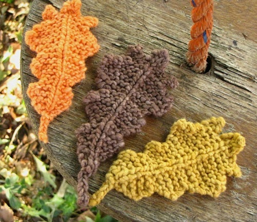 Knitted Fall Leaves Free Patterns 2