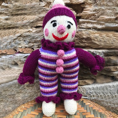 Knitted joker toy free pattern