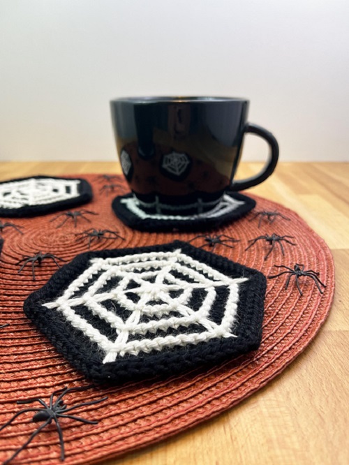 Knitted Spider Web Coaster 2