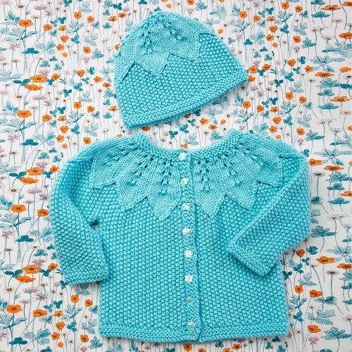 Knitting Baby Cardigan and Hat Set Patterns 1