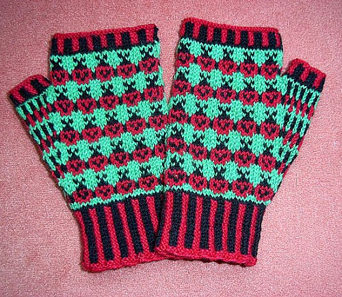 Knitting Ladybug Fingerless Gloves Pattern 3