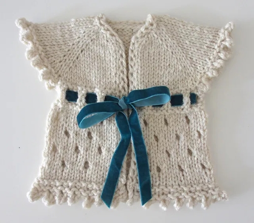 Knitting baby cardigan 4