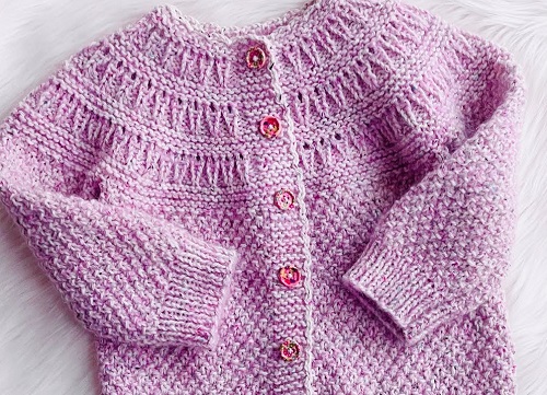 Knitting baby cardigan free pattern 4