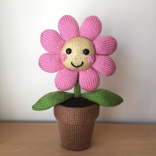 Flower In Pot Knitting Pattern 1