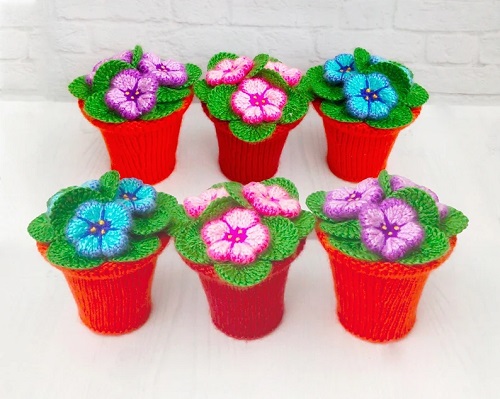Knitting flower plant Pattern 2