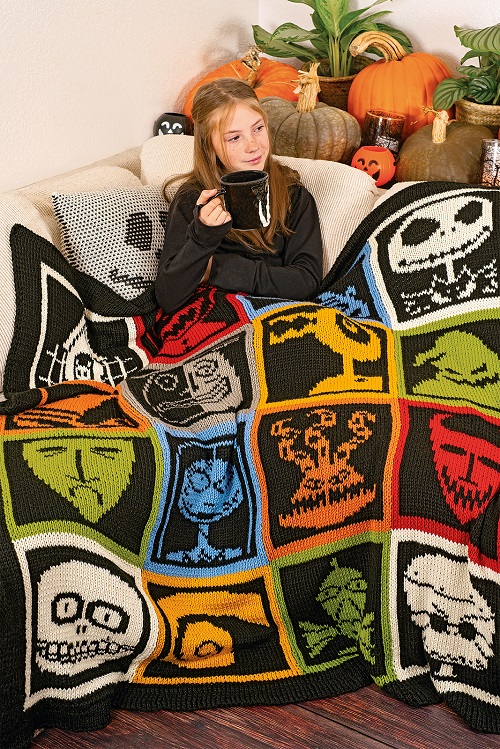 Knitted Halloween Blanket 1