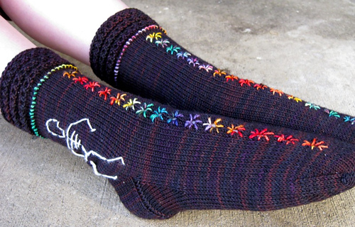 knitted halloween socks free pattern 4