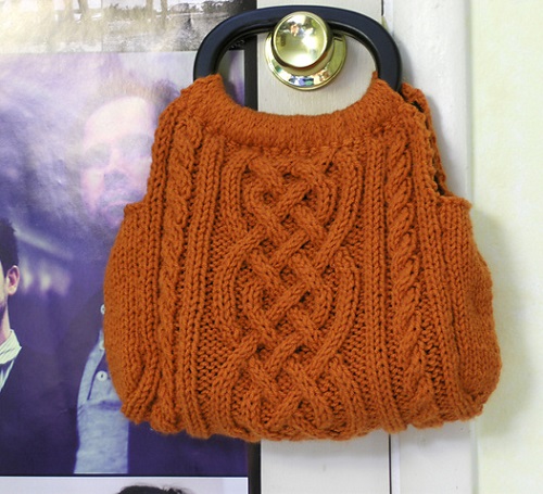 Knitting Cable Bag free pattern 2