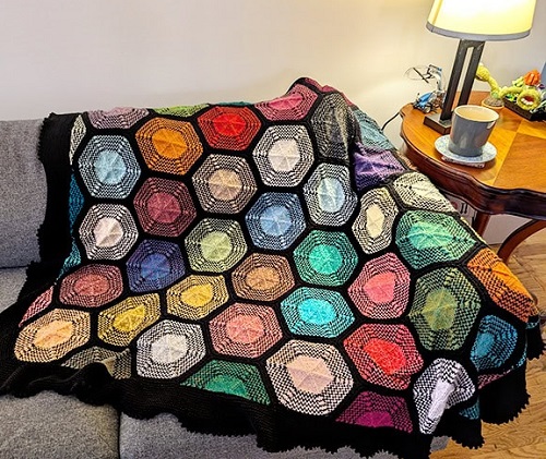 Knitted lace Blanket Free Pattern 2