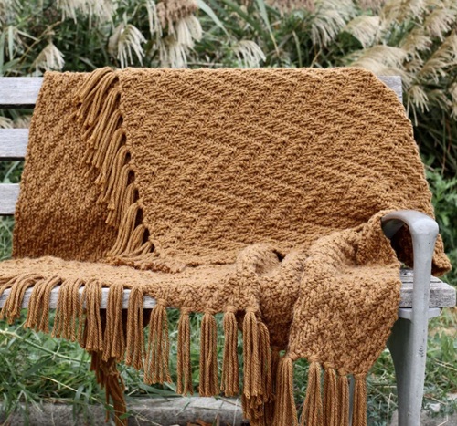 Knitted block Blanket Free Pattern 2