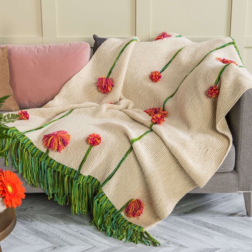 Knitted block Blanket Free Pattern 3