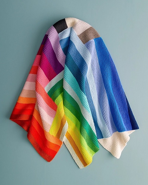 Knitted block Blanket Free Pattern 5